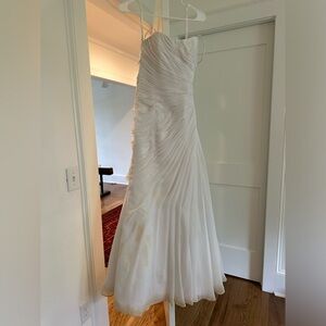 Davids Bridal Chiffon Gown!! Worn once, just needs dry cleaning for the stains!